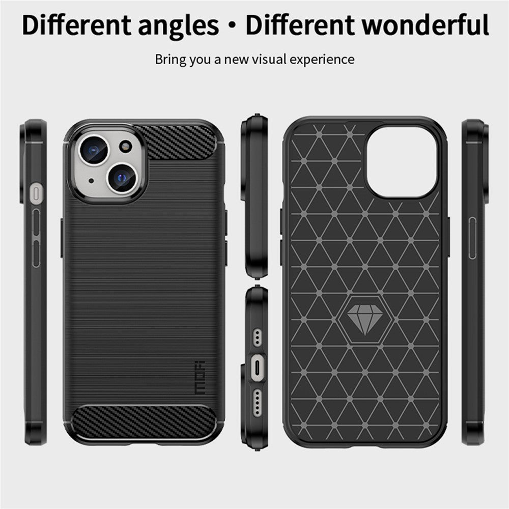 MOFI JK TPU Series-1 for iPhone iPhone 15 Plus TPU Phone Case Carbon Fiber Anti-scratch Brushed Phone Cover