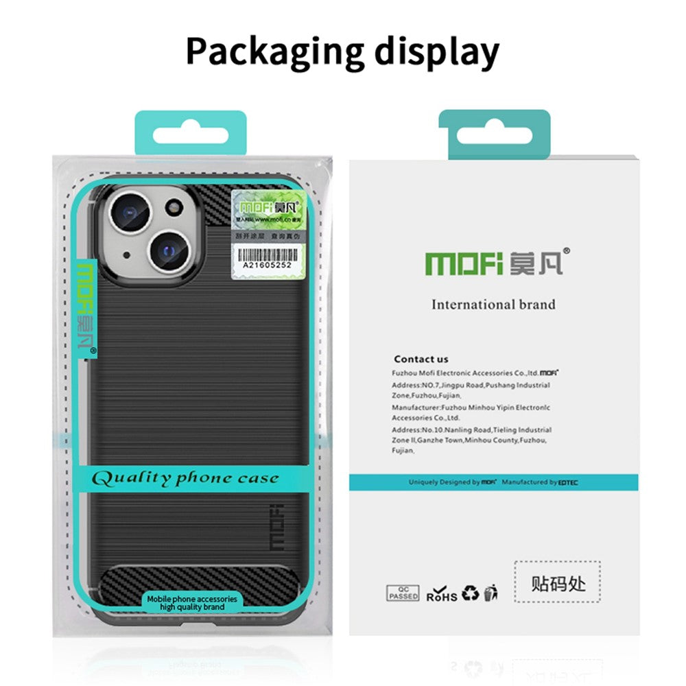 MOFI JK TPU Series-1 for iPhone iPhone 15 Plus TPU Phone Case Carbon Fiber Anti-scratch Brushed Phone Cover
