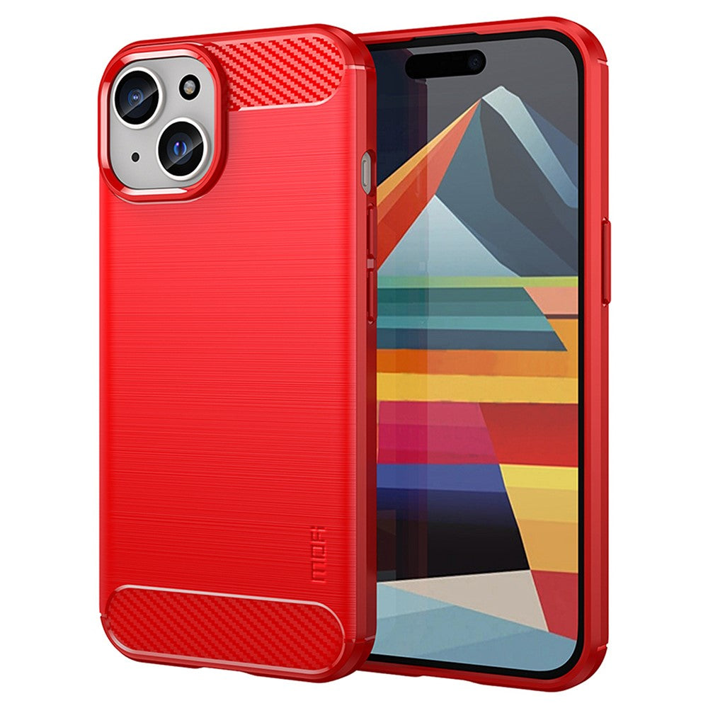 MOFI JK TPU Series-1 for iPhone iPhone 15 Plus TPU Phone Case Carbon Fiber Anti-scratch Brushed Phone Cover