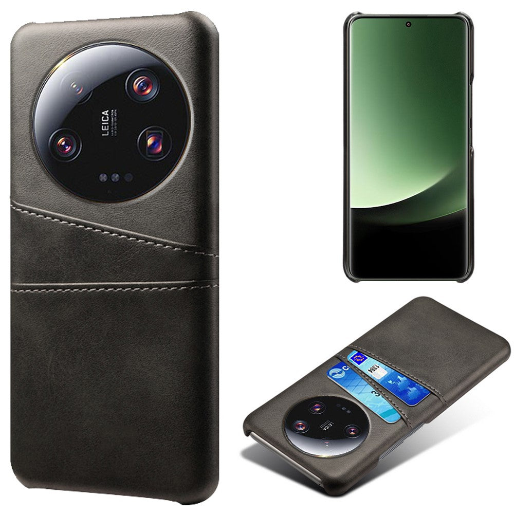 For Xiaomi 13 Ultra Phone Cover with Dual Card Slots PU Leather Coated Hard PC Phone Back Case