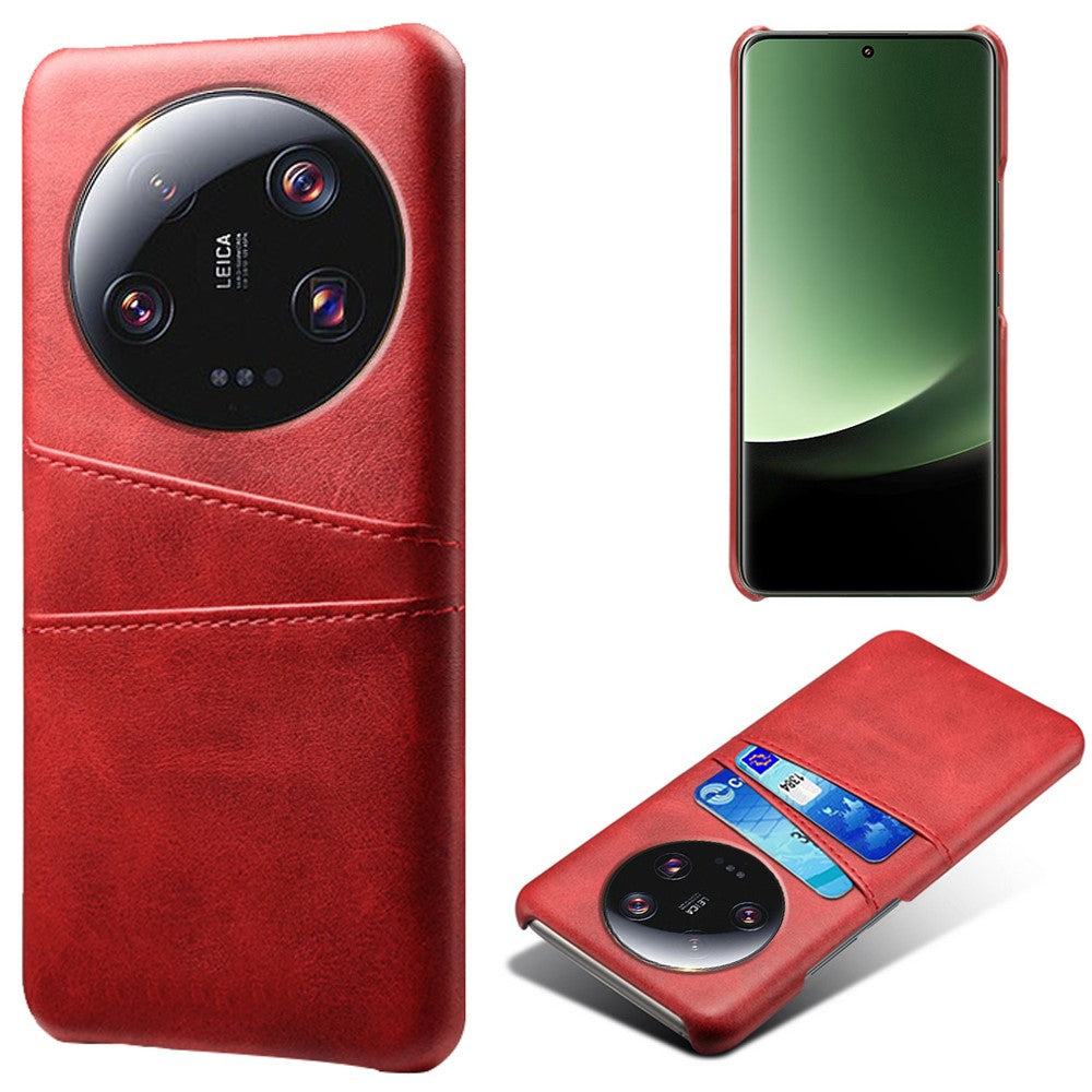 For Xiaomi 13 Ultra Phone Cover with Dual Card Slots PU Leather Coated Hard PC Phone Back Case