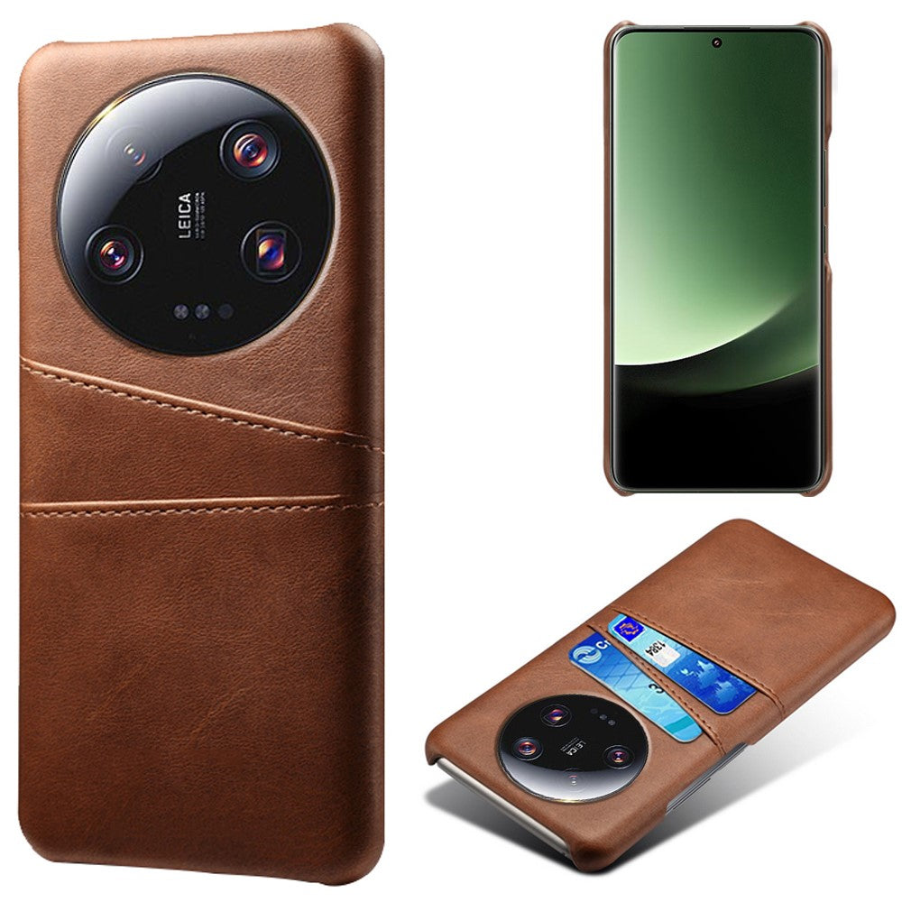 For Xiaomi 13 Ultra Phone Cover with Dual Card Slots PU Leather Coated Hard PC Phone Back Case