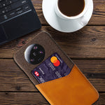 PU Leather Coated PC Case for Xiaomi 13 Ultra , Cloth Texture Phone Cover with Card Slot
