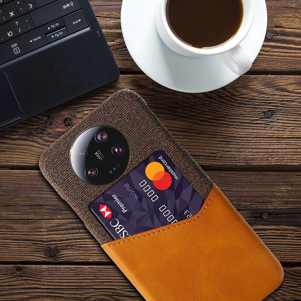 PU Leather Coated PC Case for Xiaomi 13 Ultra , Cloth Texture Phone Cover with Card Slot