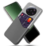PU Leather Coated PC Case for Xiaomi 13 Ultra , Cloth Texture Phone Cover with Card Slot