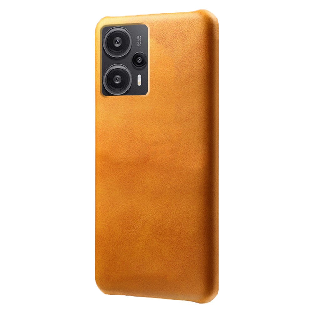 For Xiaomi Redmi Note 12 Turbo / Poco F5 5G PU Leather Coated PC Phone Case Calf Texture Anti-drop Cover