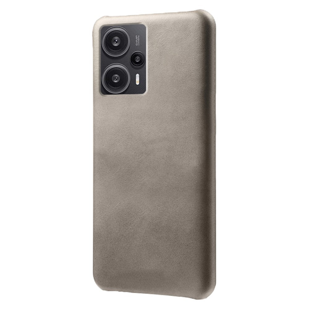 For Xiaomi Redmi Note 12 Turbo / Poco F5 5G PU Leather Coated PC Phone Case Calf Texture Anti-drop Cover