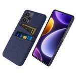 Xiaomi Redmi Note 12 Turbo / Poco F5 5G mobilskal Hårt PC + Tyg Dubbla Korthållare Skydd
