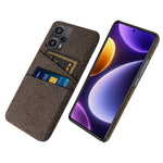 Xiaomi Redmi Note 12 Turbo / Poco F5 5G mobilskal Hårt PC + Tyg Dubbla Korthållare Skydd