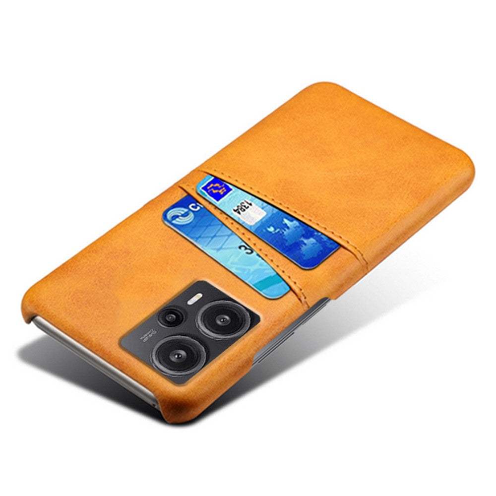 For Xiaomi Redmi Note 12 Turbo / Poco F5 5G Phone Case Dual Card Slots Leather Coated PC Phone Cover