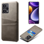 For Xiaomi Redmi Note 12 Turbo / Poco F5 5G Phone Case Dual Card Slots Leather Coated PC Phone Cover