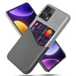 Card Holder Case for Xiaomi Redmi Note 12 Turbo / Poco F5 5G , Cloth Texture Leather Coated PC Phone Cover