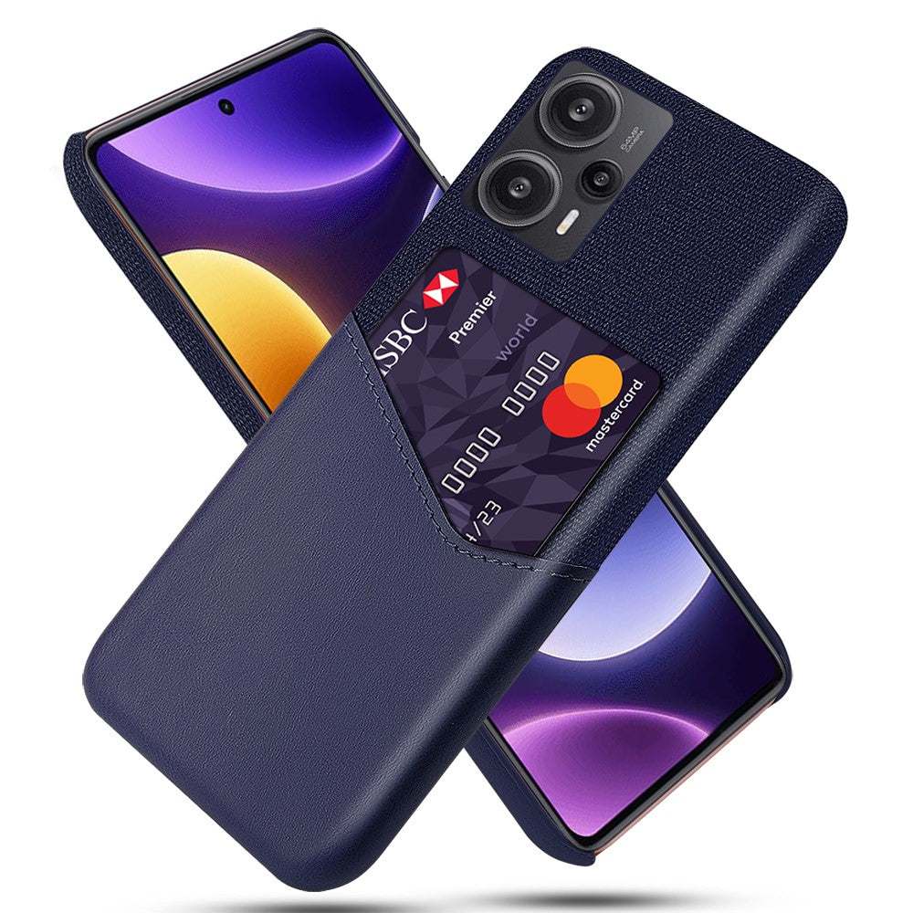 Card Holder Case for Xiaomi Redmi Note 12 Turbo / Poco F5 5G , Cloth Texture Leather Coated PC Phone Cover