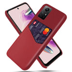 Xiaomi Redmi Note 12S 4G Korthållare mobilskal Tygstruktur Läderbelagt PC-skydd