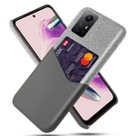 Xiaomi Redmi Note 12S 4G Korthållare mobilskal Tygstruktur Läderbelagt PC-skydd