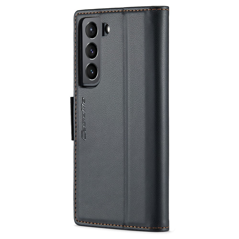 For Samsung Galaxy S21+ 5G Leather Case CASEME 023 RFID Blocking 3 Card Slot Mobile Cover