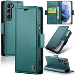 For Samsung Galaxy S21+ 5G Leather Case CASEME 023 RFID Blocking 3 Card Slot Mobile Cover