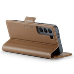 For Samsung Galaxy S21 5G / S21 4G Leather Case CASEME 023 RFID Blocking 3 Card Slot Mobile Cover