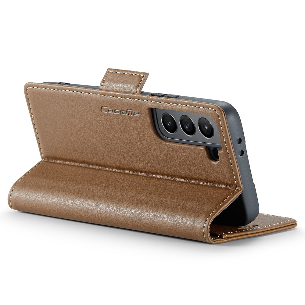 For Samsung Galaxy S21 5G / S21 4G Leather Case CASEME 023 RFID Blocking 3 Card Slot Mobile Cover