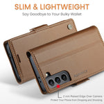 For Samsung Galaxy S21 5G / S21 4G Leather Case CASEME 023 RFID Blocking 3 Card Slot Mobile Cover