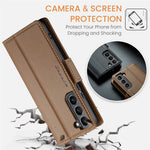 For Samsung Galaxy S21 5G / S21 4G Leather Case CASEME 023 RFID Blocking 3 Card Slot Mobile Cover