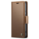 For Samsung Galaxy S21 5G / S21 4G Leather Case CASEME 023 RFID Blocking 3 Card Slot Mobile Cover