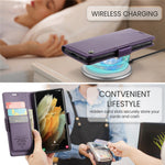 Til Samsung Galaxy S21 Ultra 5G lædercover CASEME 023 RFID-blokerende mobilcover med 3 kortlommer