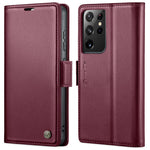 Til Samsung Galaxy S21 Ultra 5G lædercover CASEME 023 RFID-blokerende mobilcover med 3 kortlommer