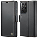 Til Samsung Galaxy S21 Ultra 5G lædercover CASEME 023 RFID-blokerende mobilcover med 3 kortlommer