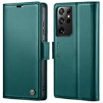 Til Samsung Galaxy S21 Ultra 5G lædercover CASEME 023 RFID-blokerende mobilcover med 3 kortlommer