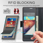 Läderfodral för Samsung Galaxy A12 CASEME 023 RFID-blockerande mobilskal med 3 kortplatser