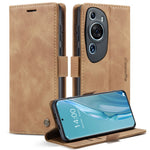 CASEME 013-serien för Huawei P60 Art PU-läderfodral med stativ och stötsäkert mobilfodral