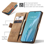 CASEME 013-serien för Huawei P60 Art PU-läderfodral med stativ och stötsäkert mobilfodral