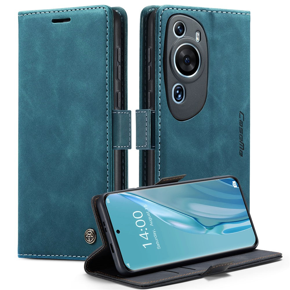 CASEME 013-serien för Huawei P60 Art PU-läderfodral med stativ och stötsäkert mobilfodral