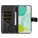 Huawei nova 11i / Enjoy 60 Pro / Maimang 20 Kalvstruktur Läder mobilskal Blixtlåsficka Plånboksfodral med Stativ