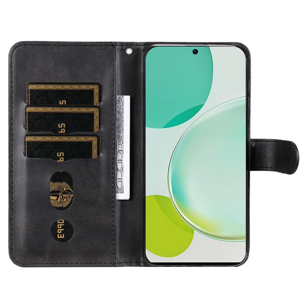 Huawei nova 11i / Enjoy 60 Pro / Maimang 20 Kalvstruktur Läder mobilskal Blixtlåsficka Plånboksfodral med Stativ