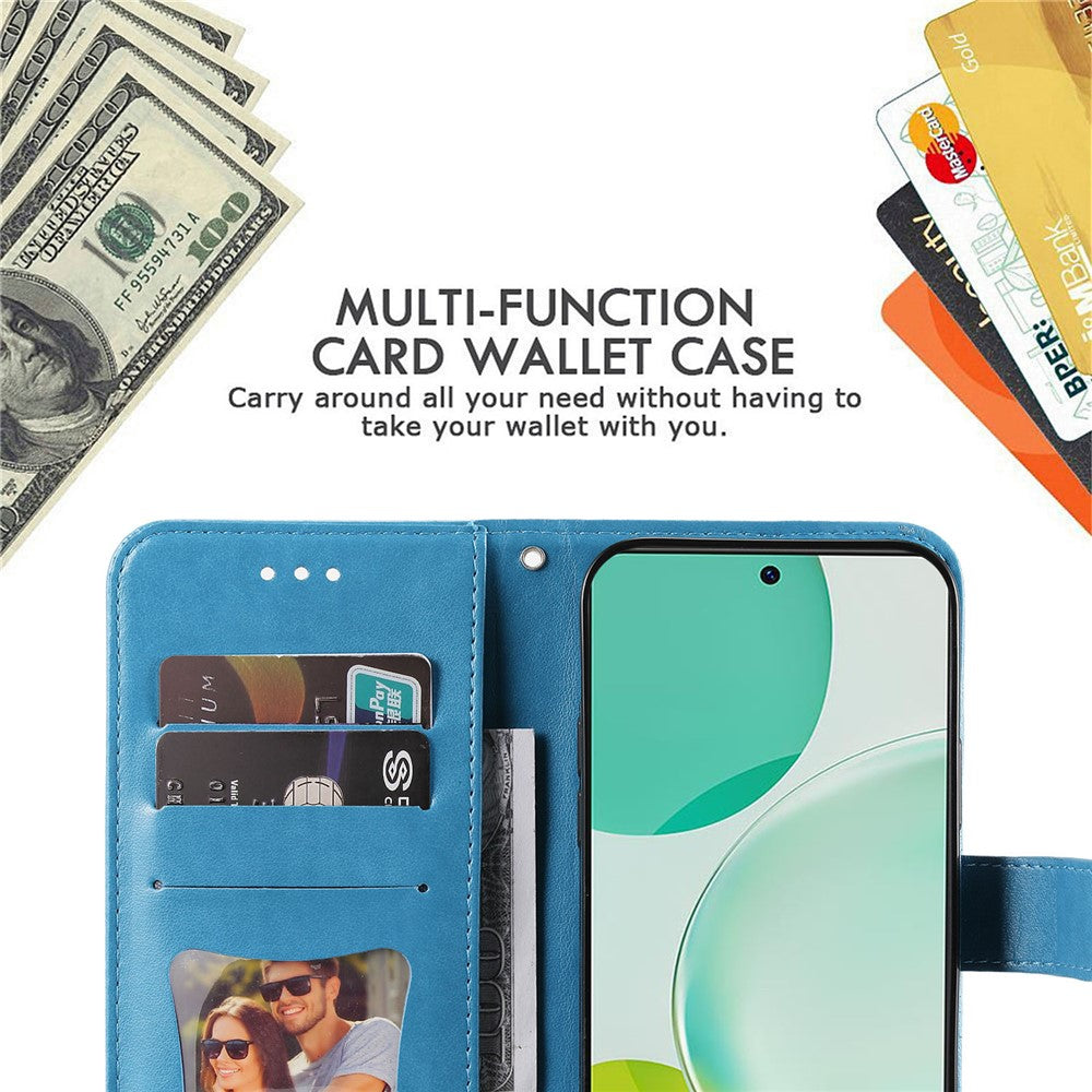 For Huawei nova 11i / Maimang 20 / Enjoy 60 Pro Case Floral Pattern PU Leather Wallet Stand Phone Cover