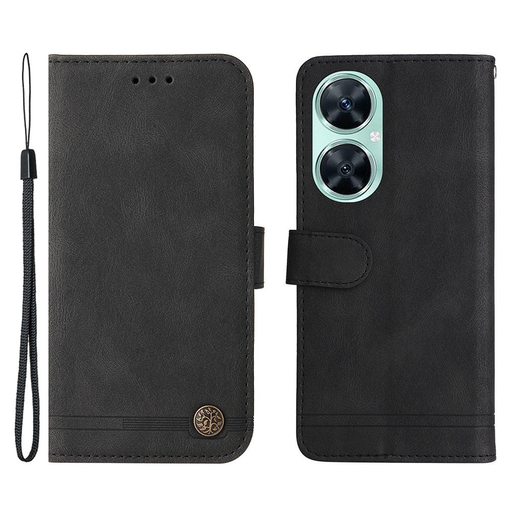 Huawei nova 11i / Maimang 20 / Enjoy 60 Pro Läderplånboksfodral Skin Touch mobilskal Stativ med Rem
