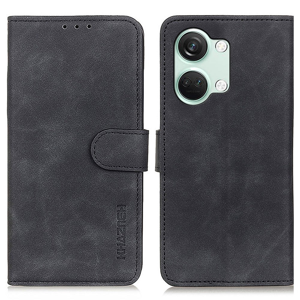 KHAZNEH For OnePlus Nord 3 5G / Ace 2V Retro Phone Stand Case PU Leather Drop-proof Wallet Cover