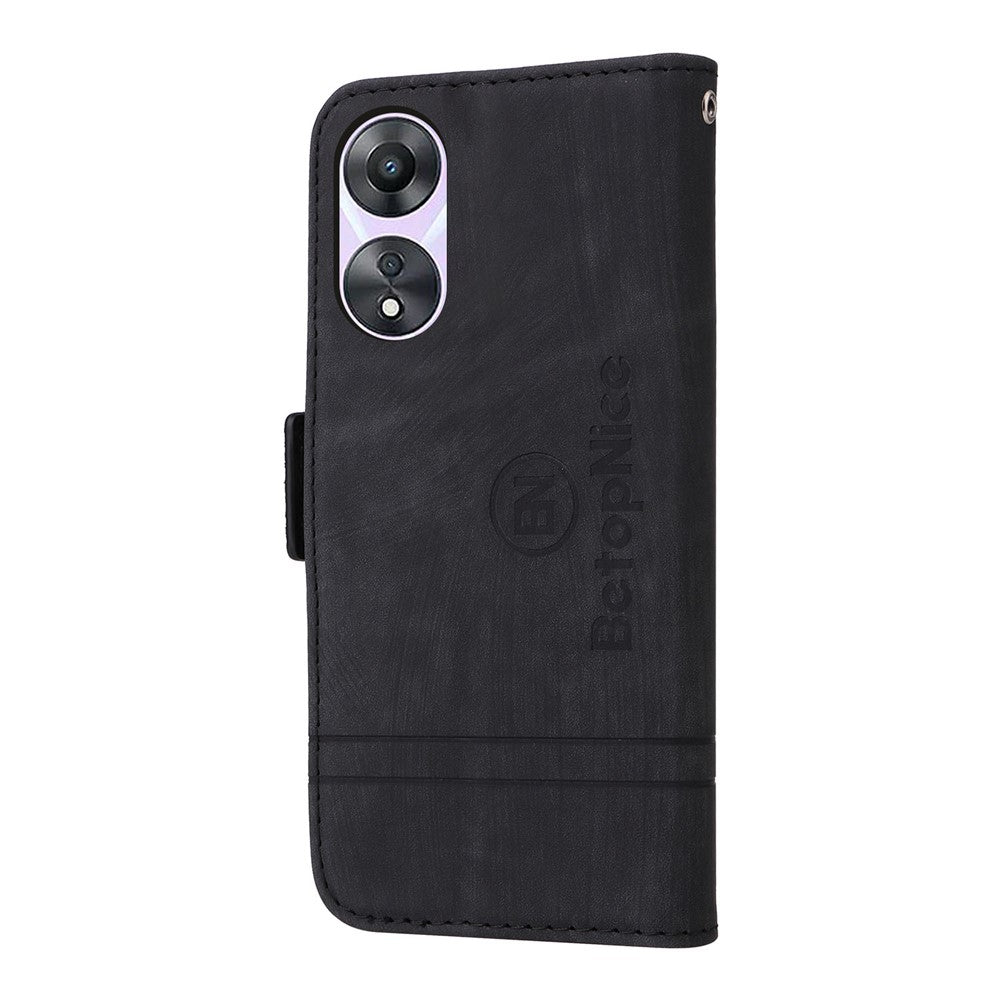 BETOPNICE 001 For Oppo A58 5G / A78 5G PU Leather Flip Cover Stitching Imprinted Wallet Phone Case