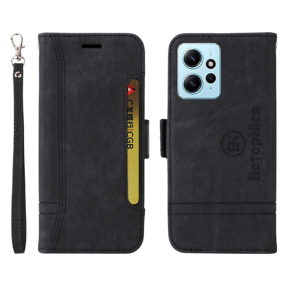 BETOPNICE 001 Shockproof Case for Xiaomi Redmi Note 12 4G Anti-Drop PU Leather Phone Cover