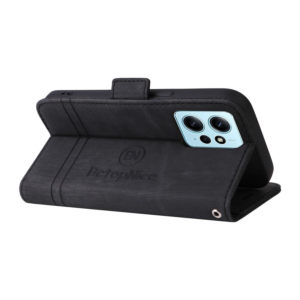 BETOPNICE 001 Shockproof Case for Xiaomi Redmi Note 12 4G Anti-Drop PU Leather Phone Cover