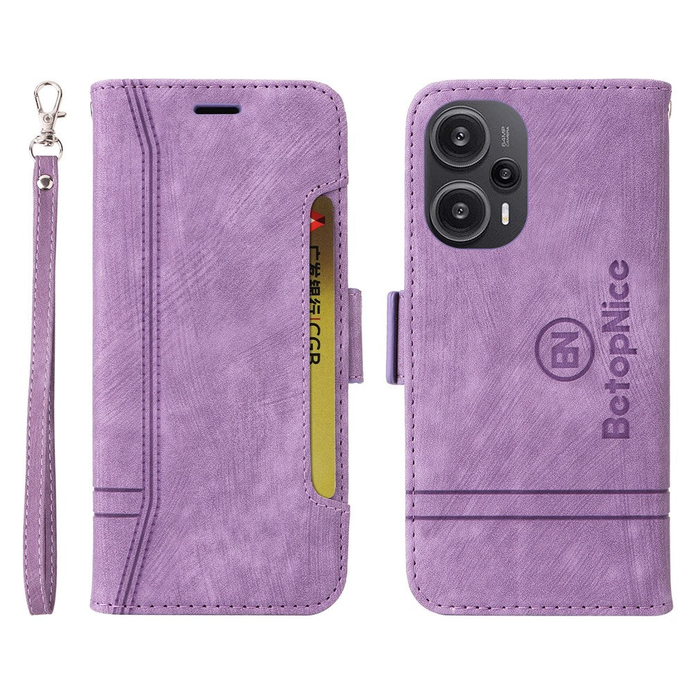 BETOPNICE 001 For Xiaomi Redmi Note 12 Turbo / Poco F5 5G PU Leather Wallet Cover Anti-Scratch Protective Phone Case