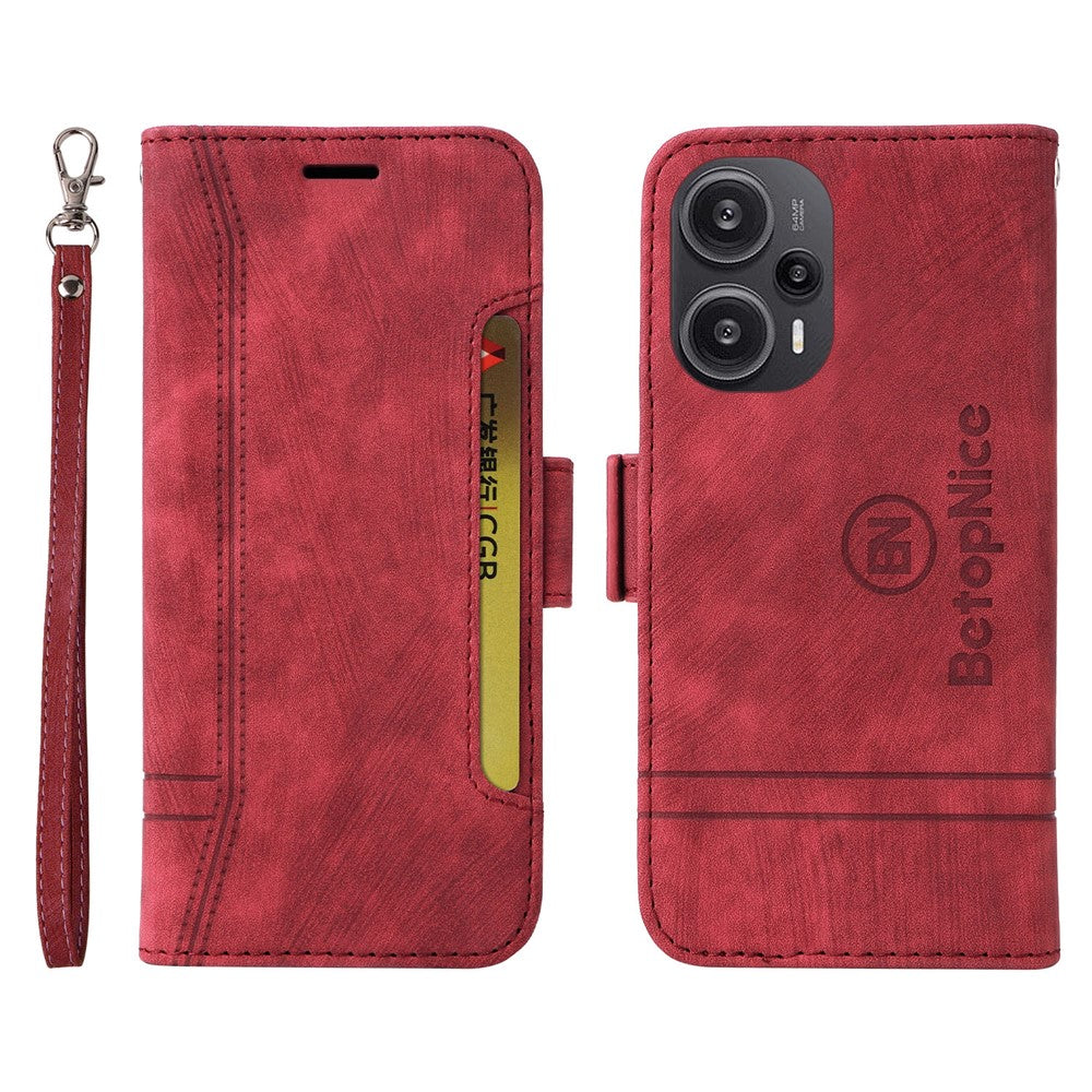 BETOPNICE 001 For Xiaomi Redmi Note 12 Turbo / Poco F5 5G PU Leather Wallet Cover Anti-Scratch Protective Phone Case