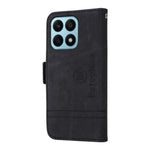 BETOPNICE 001 For Honor X8a 4G Imprinted Line Anti-drop Phone Case PU Leather Wallet Stand Cover