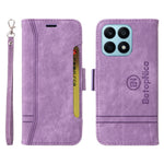 BETOPNICE 001 For Honor X8a 4G Imprinted Line Anti-drop Phone Case PU Leather Wallet Stand Cover