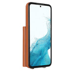 For Samsung Galaxy S22+ 5G Kickstand Cell Phone Case Card Slots PU Leather+TPU Shell Cover with Short+Long Straps