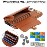 For Samsung Galaxy S22+ 5G Kickstand Cell Phone Case Card Slots PU Leather+TPU Shell Cover with Short+Long Straps