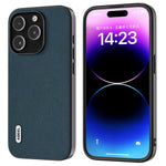 ABEEL För iPhone 15 Pro Max Litchi Texture Slim Skal Kohud Läder+PC+TPU mobilskal
