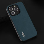 ABEEL För iPhone 15 Pro Max Litchi Texture Slim Skal Kohud Läder+PC+TPU mobilskal